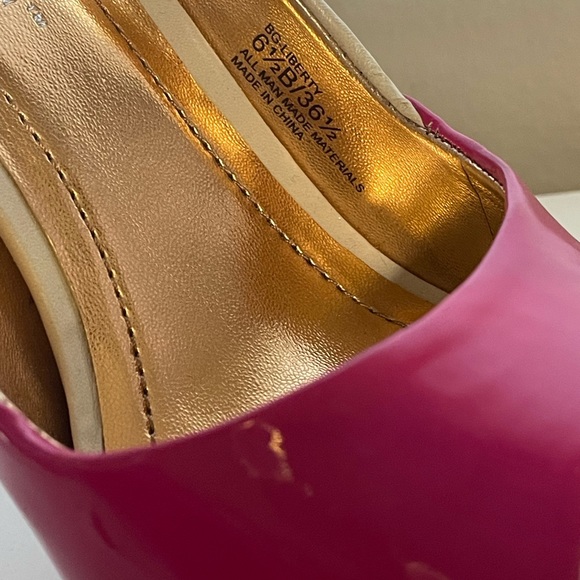 BCBGeneration 6 1/2 Barbie Pink and White Stripes Platform Peep Toe Heels Shoes - Picture 5 of 6